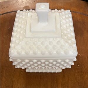 Fenton Hobnail wedding jar